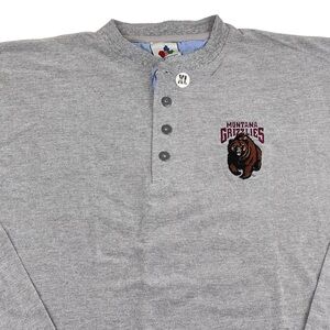 Midwest Embroidery Montana Grizzlies Henley Mens Xlarge Gray Blue